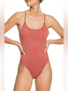 NEW ROXY 🍎 Women's Wild Babe Animal Stripe One-Piece Swimsuit